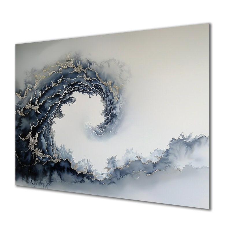 Cosmic Vortex I - décoration murale bord de mer en métal, impression métallique nautique, H 24 po x l 32 po x P 0,84 po