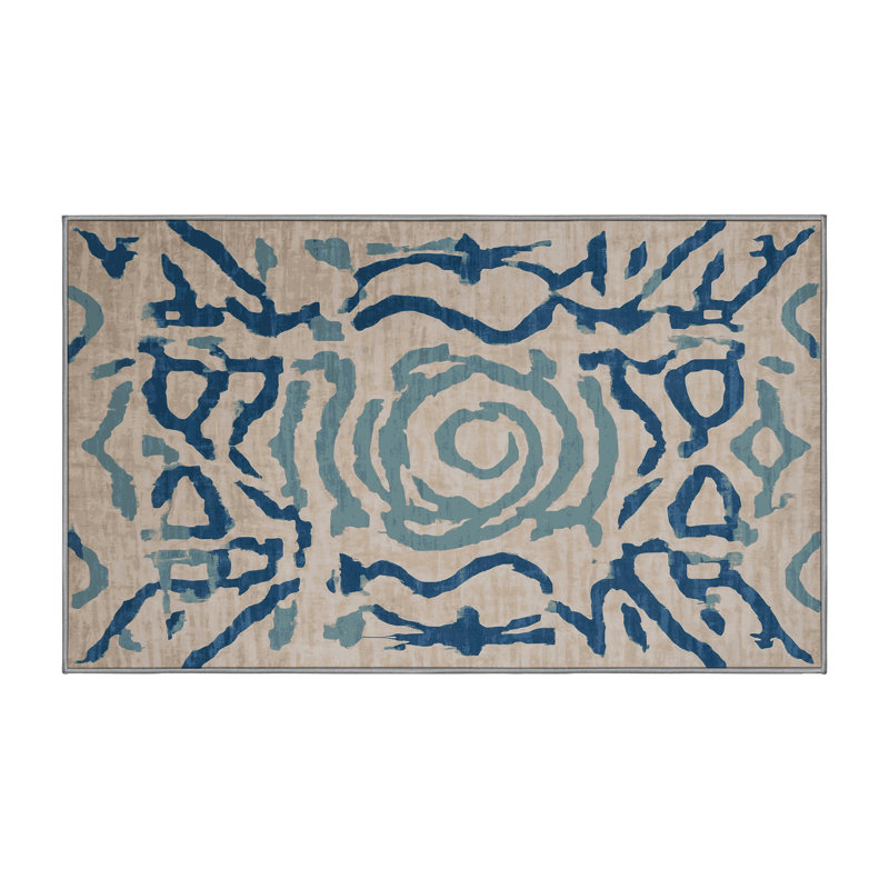 Machine Washable Gray Area Rug, Rectangle 7' x 10'