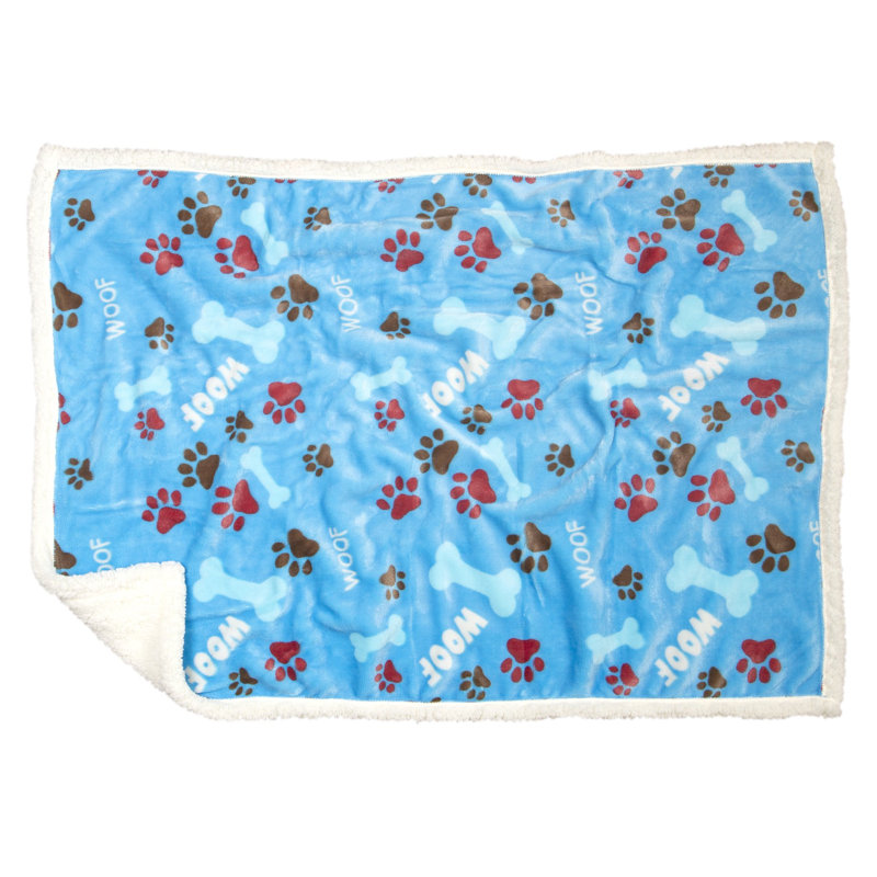 Couverture bleue pour chien Wuff L - blanc, 40 po x 28 po