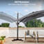 Parasol extérieur en porte-à-faux 141 po x 104 po, base lestée incluse-972414708