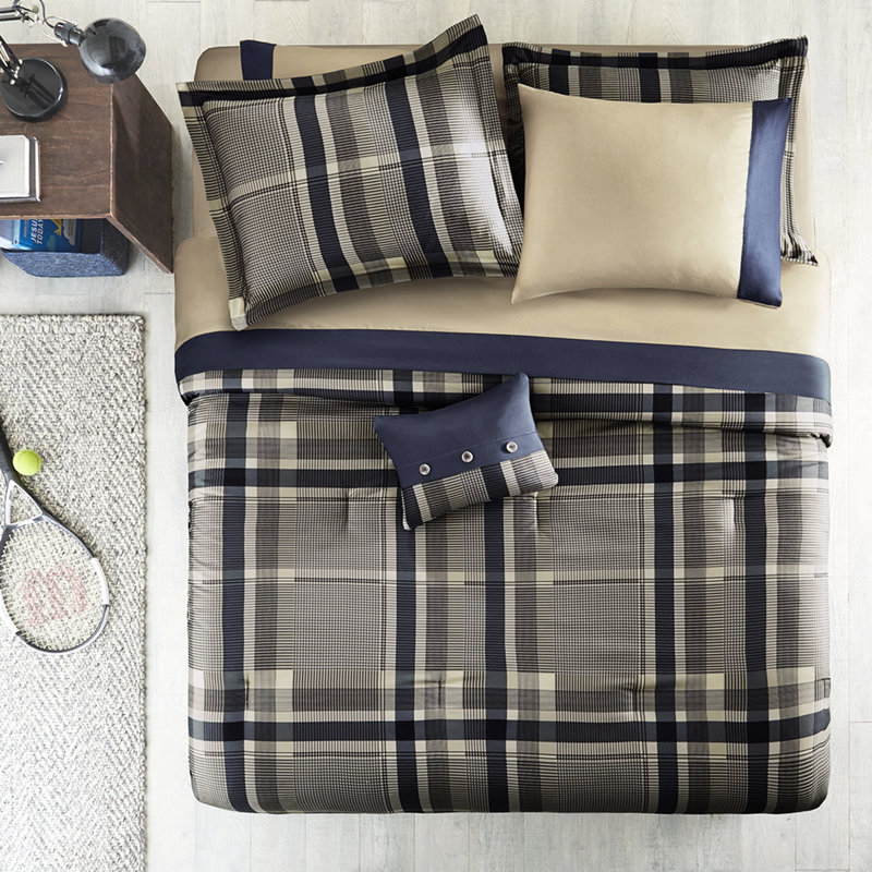 Draps simples en tissu d'édredon écossais - microfibre douce, literie d'aspect moderne brossé