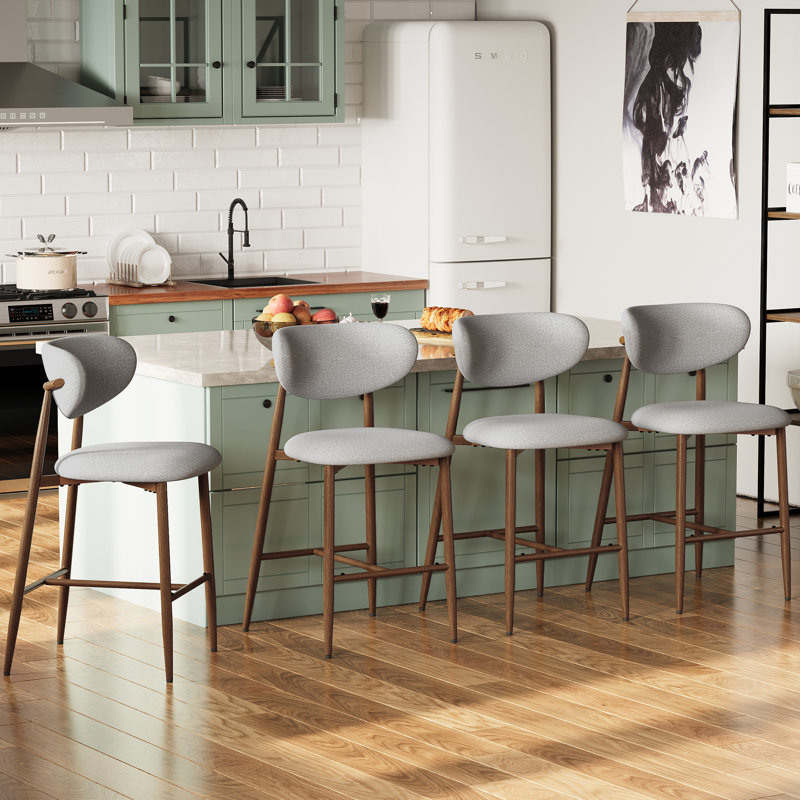 Tabouret de comptoir rembourré Westhampton, Gris, 4
