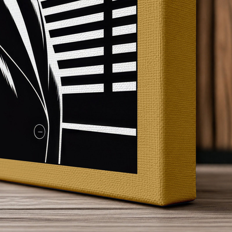 Silhouette in Noir Industrial - Wrapped Canvas, 24x16 - 61.0 x 40.6 cm, Ochre Border