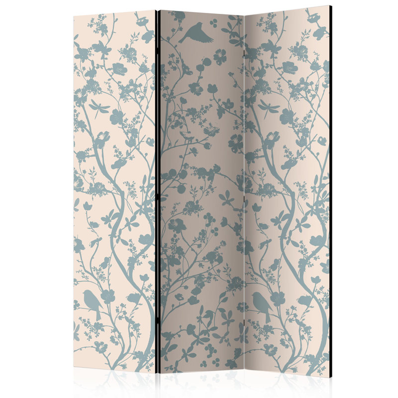Gouker 135cm W x 172cm H 3 - Panel Solid Wood Folding Room Divider