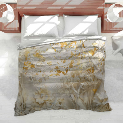 Floral Arrangement Botanical Cotton Blend Comforter