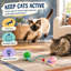 Cette version améliorée de la balle automatique pour chats et chatons d'intérieur comprend des lumières DEL, une alimentation USB-C rechargeable et une queue de plume.