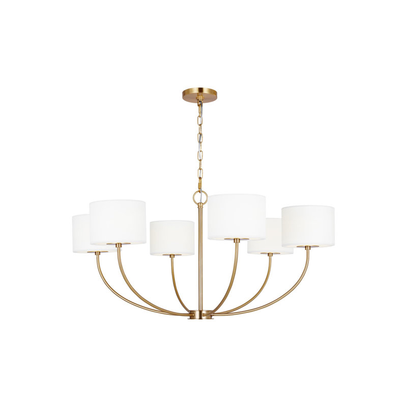 Tanyel 6-Light Chandelier, Burnished Brass