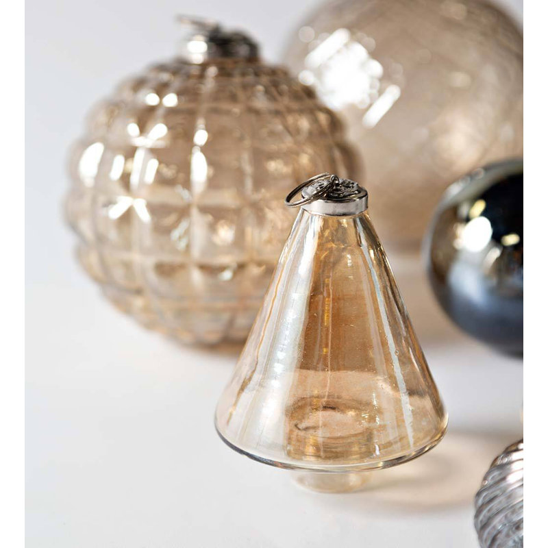5'' Glass Holiday Shaped Ornament