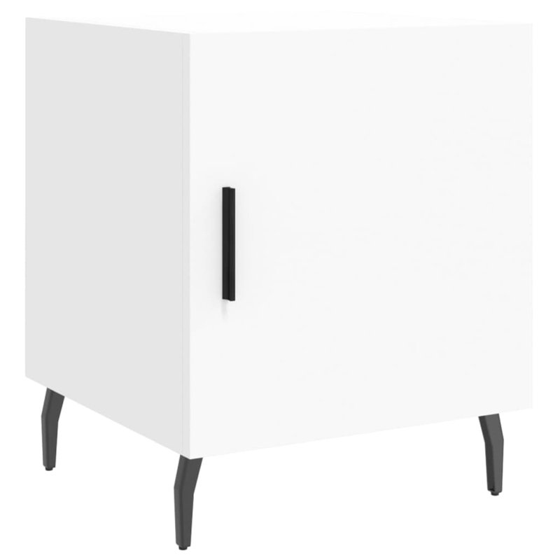Mearle 40cm W Iron Bedside Table, White, Individual