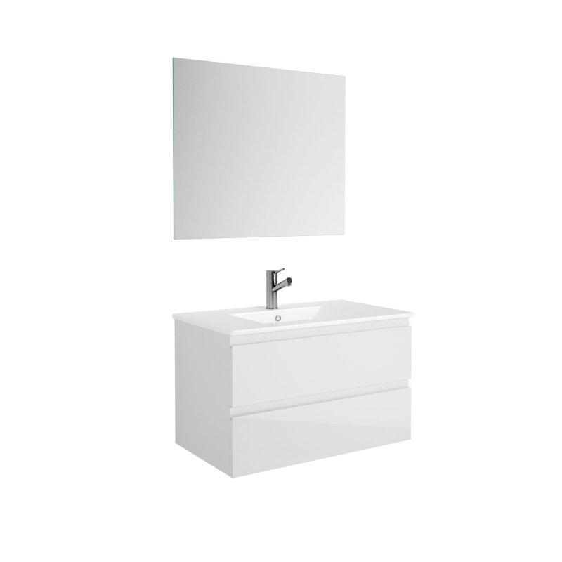 Base de meuble-lavabo simple 32 po Pasadena, Blanc lustré