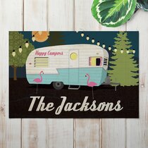 Zoeeya RV Door Mat Camping Door Mat Camper Accessories for Inside Camping Rug  RV Welcome Mat Camper Decor Happy Camping Rug for Outside Camping Floor Mat  Personalized Rugs 30x17 