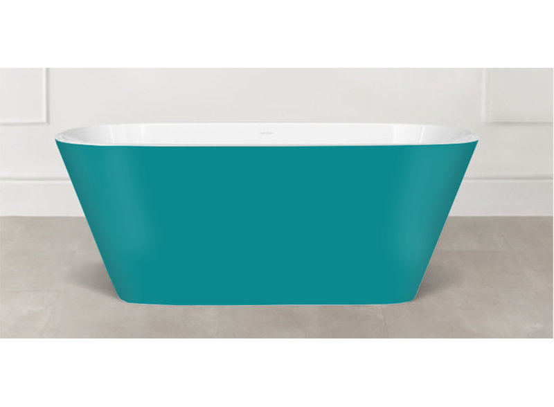 Painted Vetralla 58-3/4" X 29-2/8" Freestanding Soaking Bathtub In Volcanic Limestone With No Overflow Hole