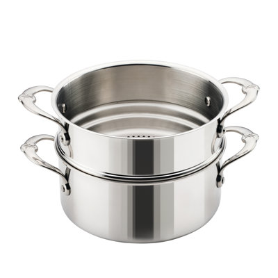 Hestan Probond Luxe 3-Quart Polished Professional Clad Stainless Steel Soup Pot And Steamer Insert Set