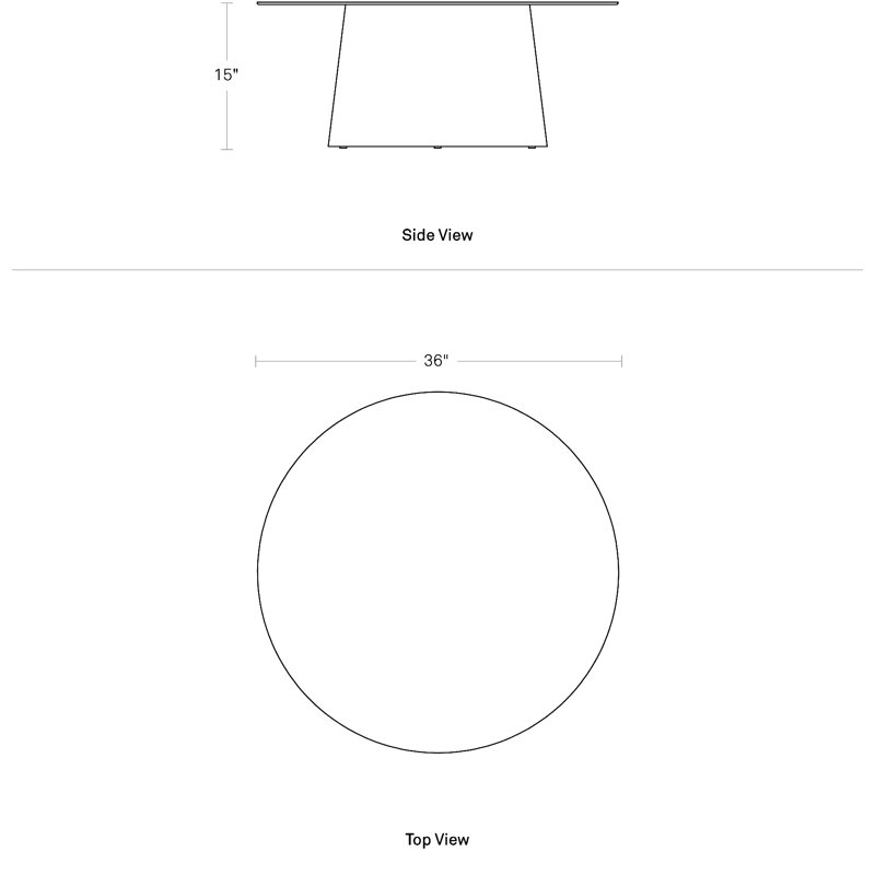 Circula Coffee Table, 15" H x 36" L x 36" W, Marine Blue