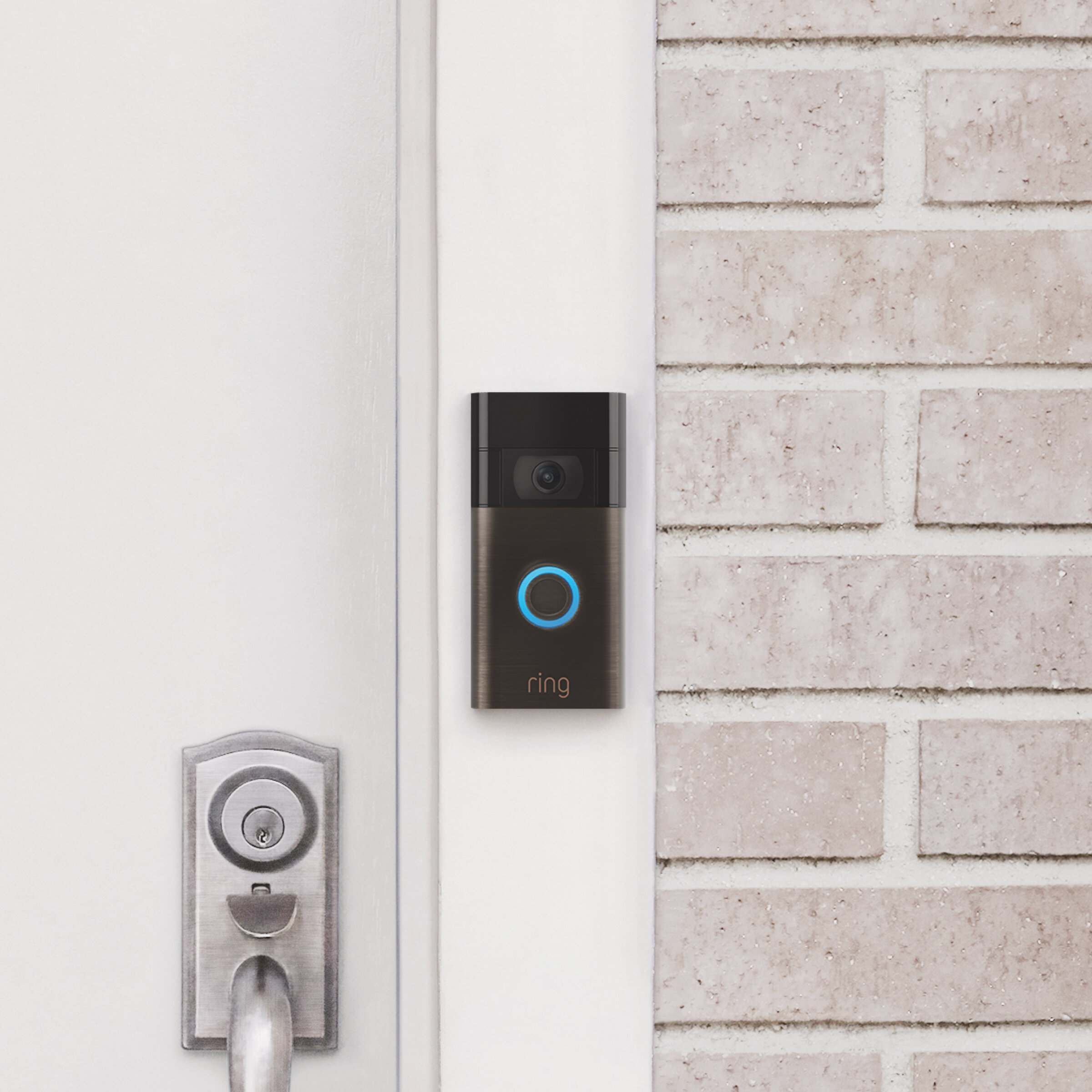 Ring Satin Nickel Push Button Doorbell & Reviews