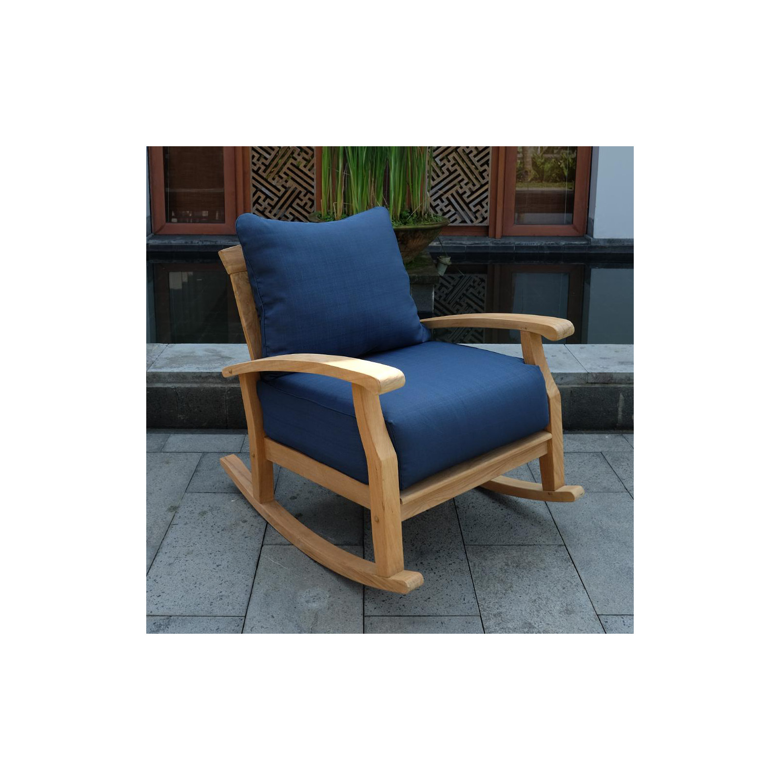 Summerton Seating Group with Cushions , Natural/Navy