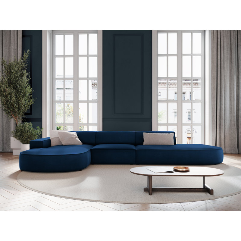 Modular L-Shaped Corner Sofa, Left Hand Facing, Blue