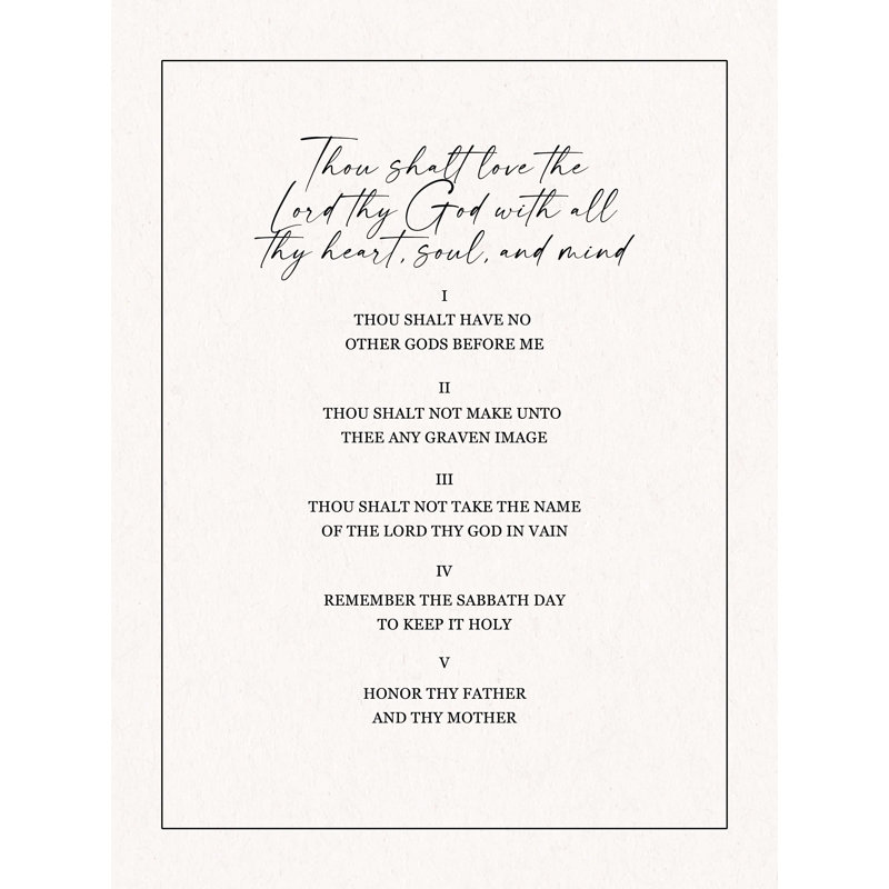 First Five Commandments - Wrapped Canvas Print, 32" H x 24" W