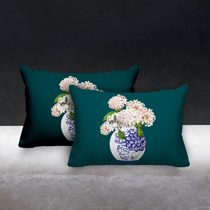 No Pattern And Not Solid Color Outdoor Reversible Throw Pillow