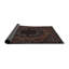 Tapis brun/jaune à motifs-713676945