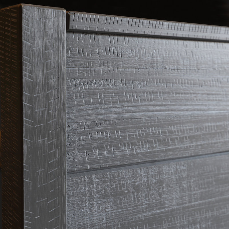 Montauk Solid Wood Bedroom Set, Rustic Gray, King, 3 Pcs: Bed, Nightstand, Double Dresser