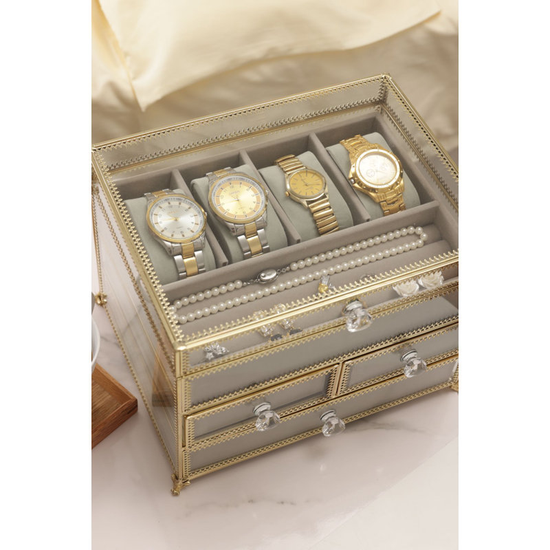 Boîte à bijoux en verre +