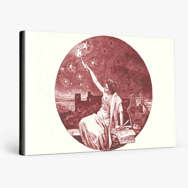 «Muse with Stars and Lyre», art mural sur toile, 14" W x 11" H