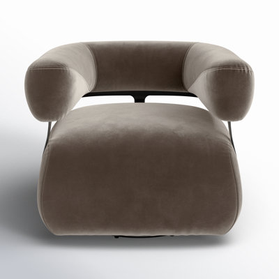 Lize Genuine Leather Swivel Barrel Chair
