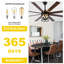 Ventilateur de plafond 72 po à cage large de 72 po avec lumière et télécommande, ventilateur de réversible à 6 vitesses pour salon