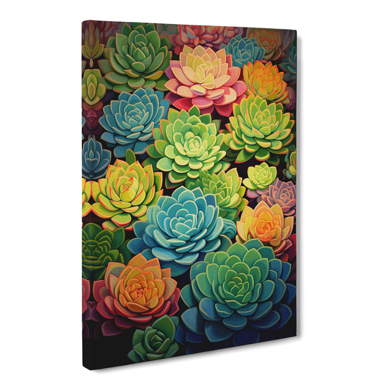 Succulent Orphism - No Frame Print, 60cm H x 40cm W x 3cm D