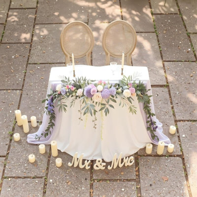 8.6FT Backdrop Floral Garland, Spring Artificial Wedding Arch Flowers Decor, Blush Ceremony Reception Hanging Dusty Rose Arbor Arrangement Outdoor Party Swag Home Garden Decorations