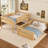 Twin XL over Queen Bunk Bed with Ladder & Safety Guardrails, Natural Wood Finish – Kids, Teens & Guest Bunk Bed-1463860464-1463860465