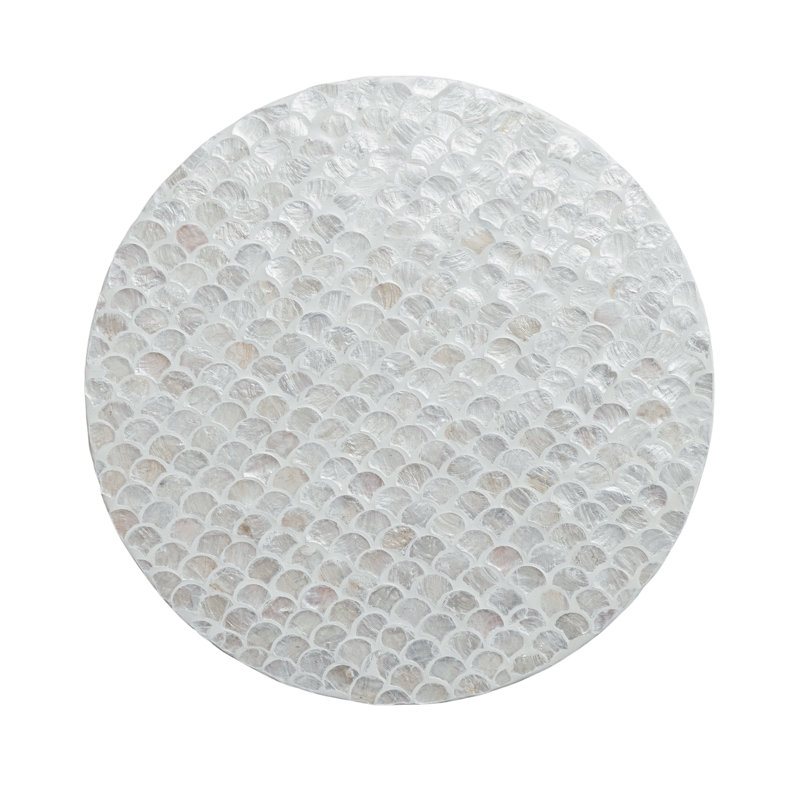Wood And Capiz-Embellished Round Lazy Susan