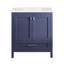 Meuble-lavabo autoportant de 30 pouces avec lavabo, comptoir en marbre d'ingénierie Carrara avec lavabo rectangulaire encastré en céramique, grande porte de rangement à fermeture en douceur