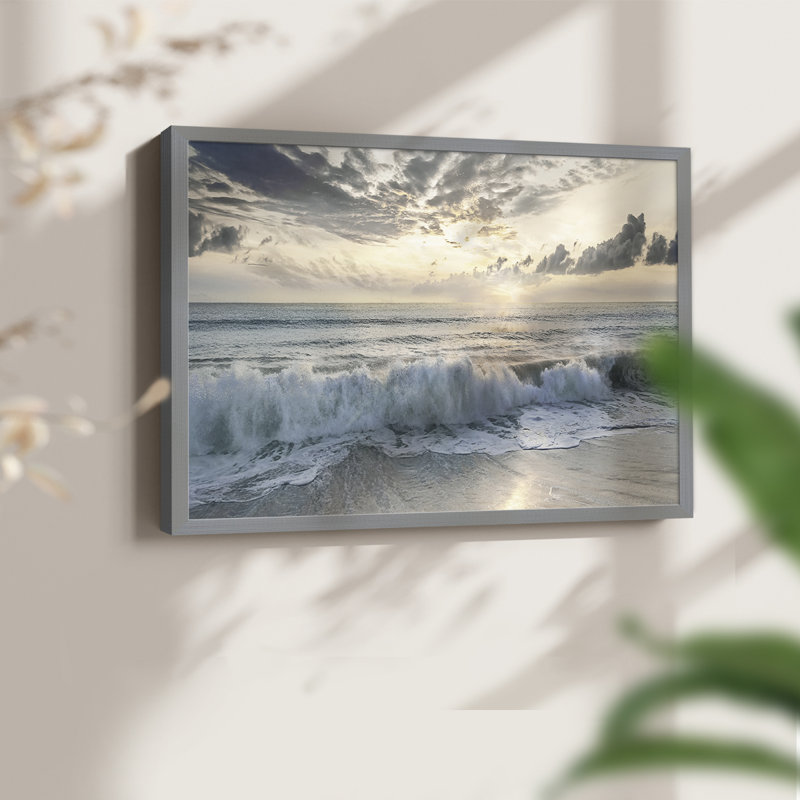 Soft Tides I -Framed Print - Restickable, 8" H x 10" W, Gray