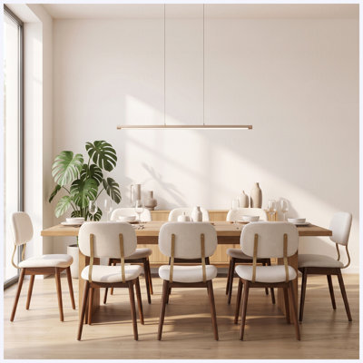 Ensemble de 2 chaises de salle à manger en bois, chaises de cuisine rembourrées en tissu moderne, chaises d'appoint de style campagnard pour la cuisine et la salle à manger