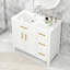 Meuble-lavabo 36 po avec comptoir d'évier, meuble-lavabo avec deux portes et trois tiroirs, bois massif, panneaux de fibres à densité moyenne-956513237