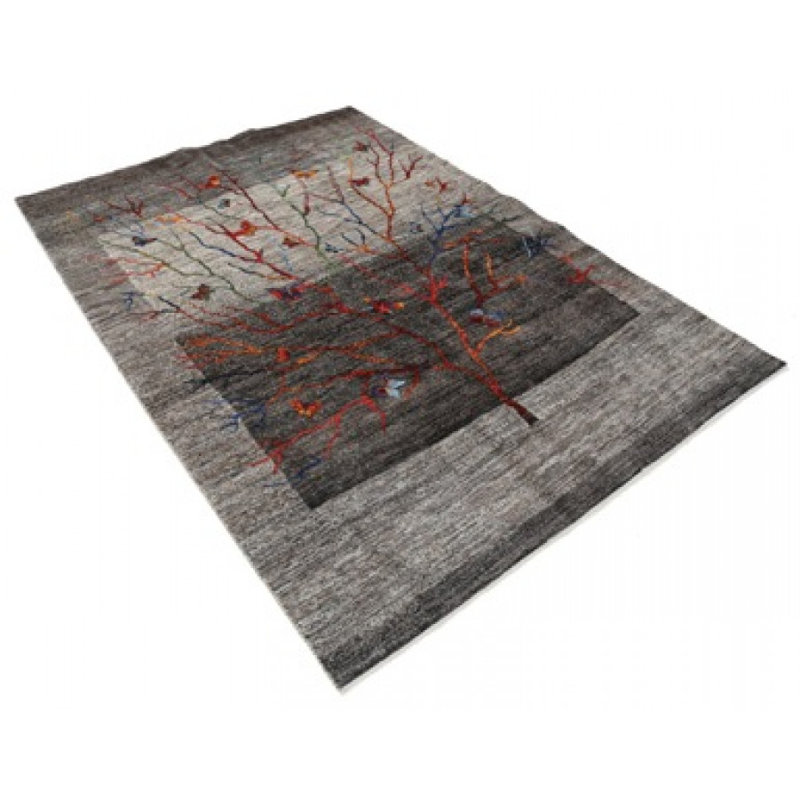 Tapis brun en laine d'agneau 5 pi 6 po x 7 pi 9 po Makinzee
