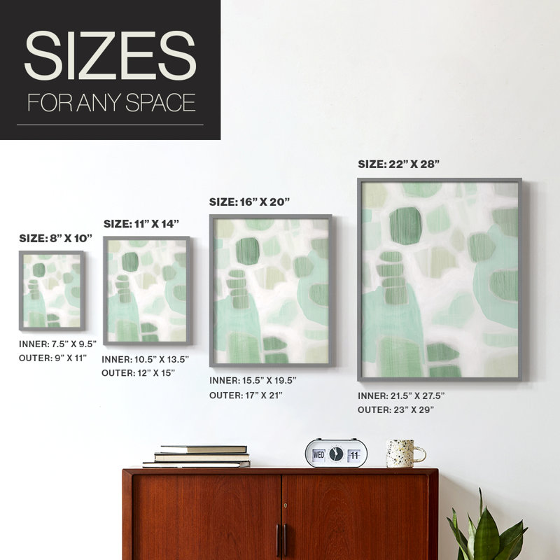 River Shapes I, reproduction encadrée - bois massif, Gris, H 10 po x l 8 po