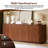 64''W Sideboard Storage Cabinet With Wave Pattern-1054244471