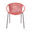 Chaise de salle à manger intérieure / extérieure empilable en acier avec corde rouge brique - ensemble de 2