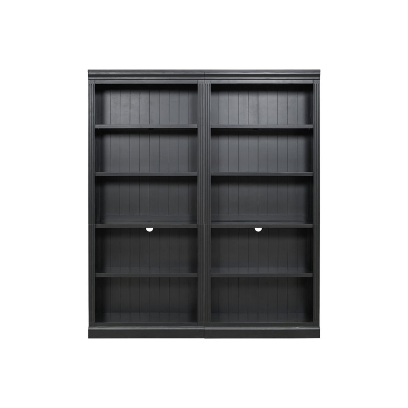 Tall Wood Bookcase Suite with Adjustable Shelves, Black