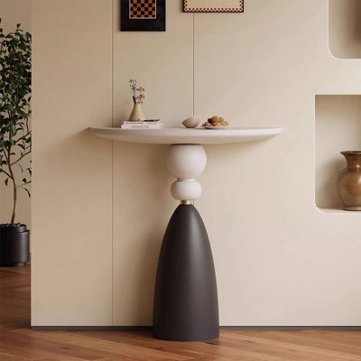 Half-circle unique design wooden console table