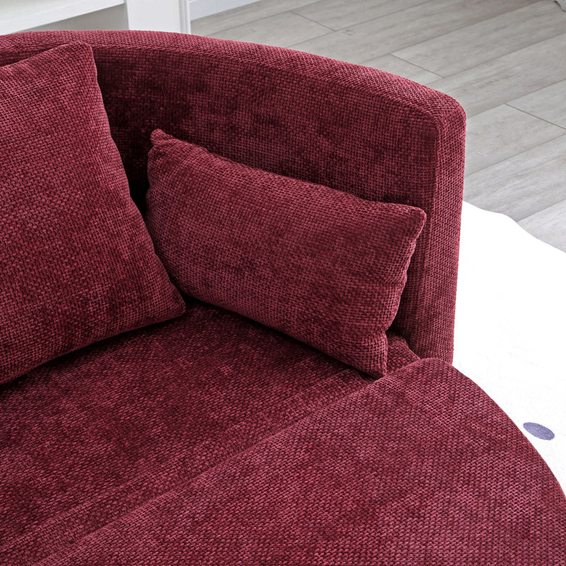 Canapé-lit Modern Sofafoldable, canapé-lit de plancher, multifonctionnel, lit circulaire, canapé futon réglable, canapé-lit pliant, double, balcon, salon, canapé-lit, bourgogne