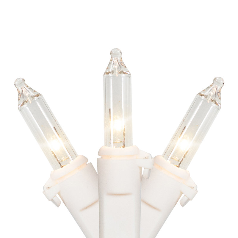 50-Count Mini Christmas Light Set 10ft Wire, Clear/White