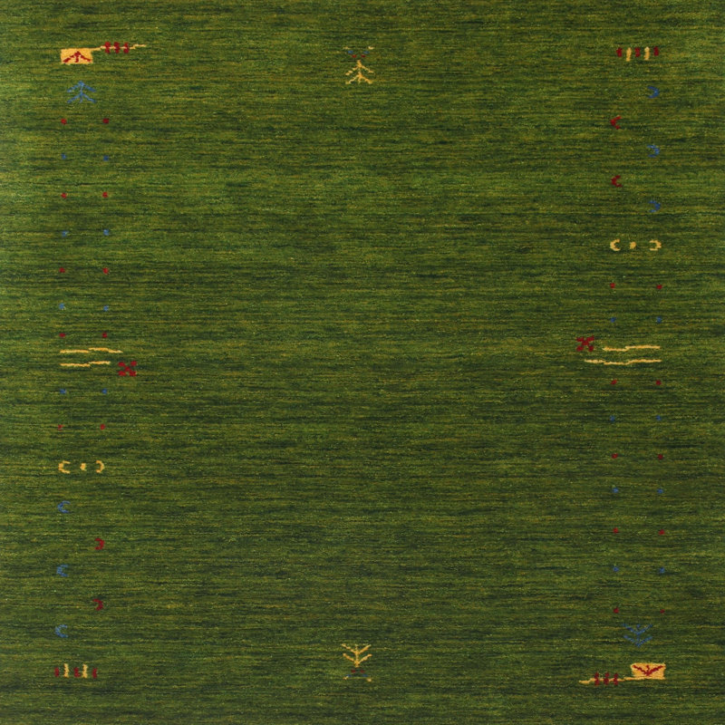 Tapis de zone vert contemporaine, Carré 4 pi