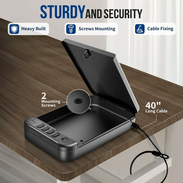 Gun Safe Lock, Pistol Safe 3 IN 1 Ways Quick Access Handgun Lock Box RF Digital