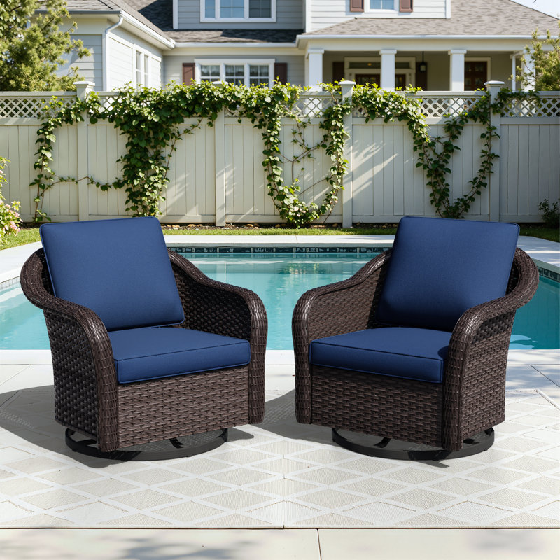 Chaise berçante pivotante pour 2 personnes, Bleu