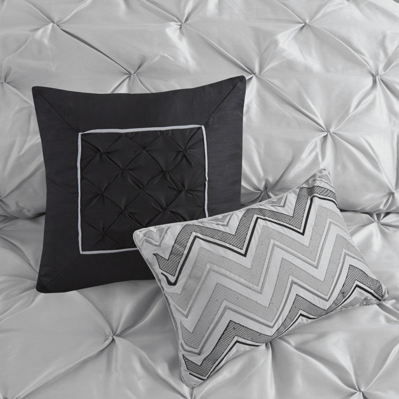Piece Bedding Sets Full Polyester Tufted Modern Grey Bedroom Home