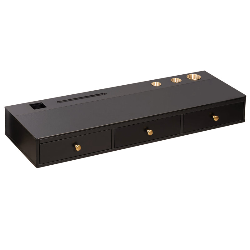 47" Floating Shelf with Drawer, Multi-Purpose Wall-Mounted Vanity Table, Mounted Desk, Floating Table